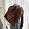 Leopard print scarf women's autumn and winter classic thickened imitation cashmere printed fringed shawl European and American versatile warm scarf