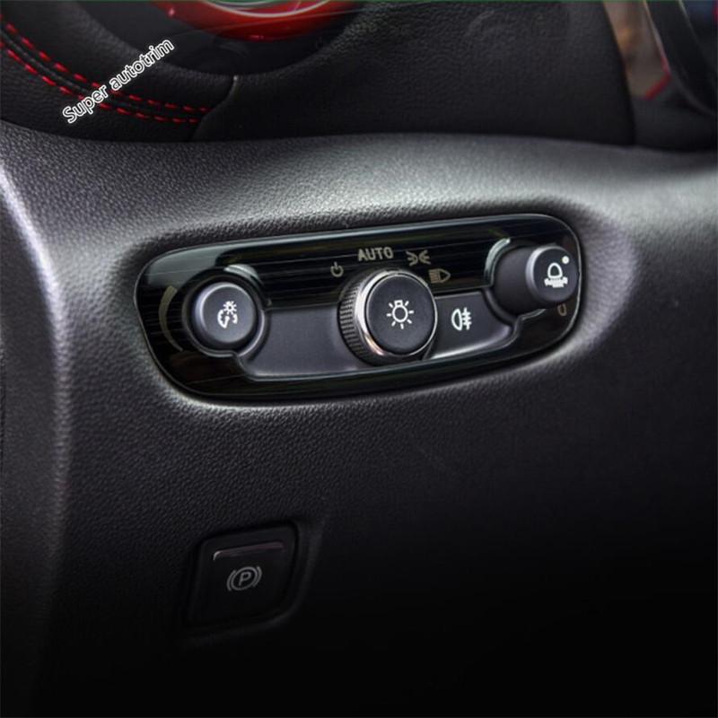 Black Brushed Accessories For Chevrolet Malibu 2016 -  AC Control Panel Door Bowl Head Light Switch Lift Button Cover Trim