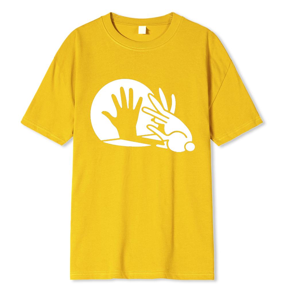 Men Women Funny Rabbit Shirt Animal Bunny Lover Shadow Play Pun Gift T-Shirt Oversized Tops Cotton T Shirt