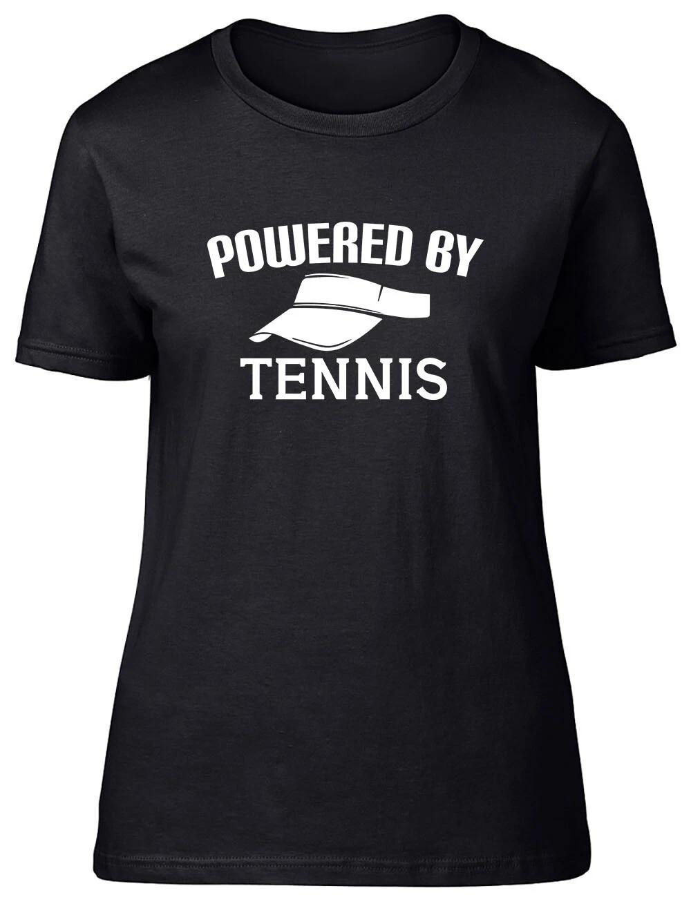 Powered by Tennis Fitted Womens Ladies T Shirt XL