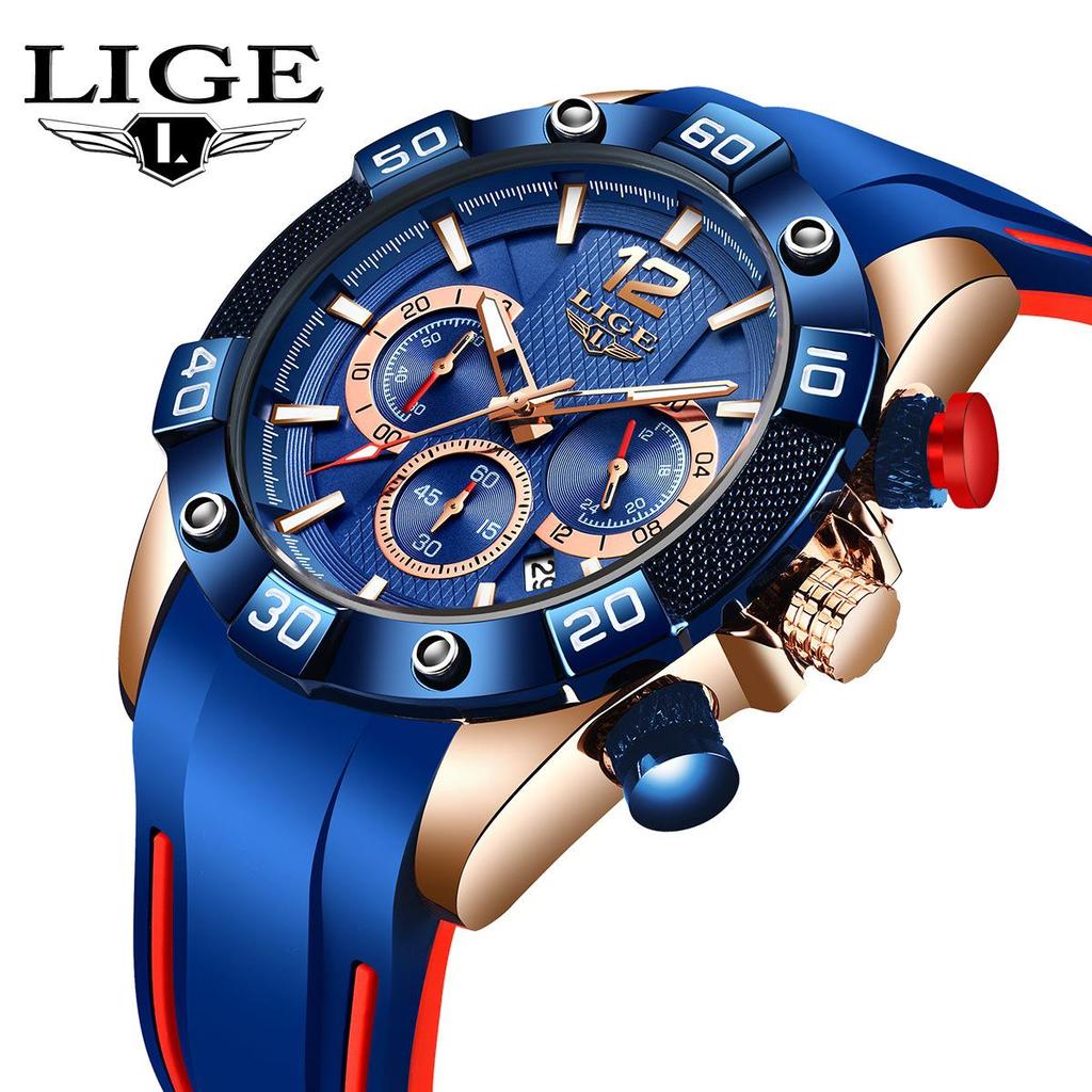 LIGE Multifunctional Waterproof Quartz Watch