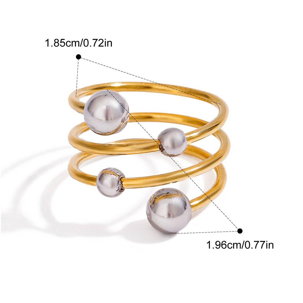 Yori Exquisite Stainless Steel Ball Open Ring Fashion Chic Ring Gold Silver Color Charm Finger Bling Jewelry Gift Bijoux