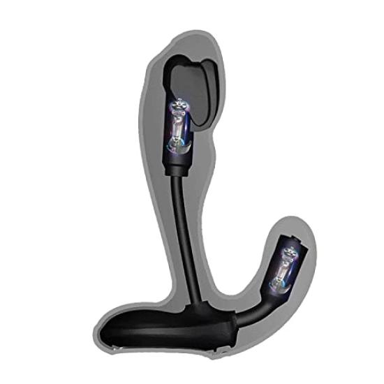 Electric Enema Anal Vibrator with 3 Functions Prostate Vibrator Anal Plug (Vibration, Licking, Flexible)