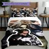 Sada 3ks povlaků na přikrývku (1 * Povlak na přikrývku + 2 * Povlak na polštář, Bez jádra), Povlečení s potiskem Billie Eilish, Dekorace do ložnice, Celoroční, Dárek k narozeninám
