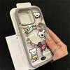 Black Frame Magnetic Suction Acrylic Cartoon Dog Clothing for Apple 17 Pro, 13 Pro Max, and 14