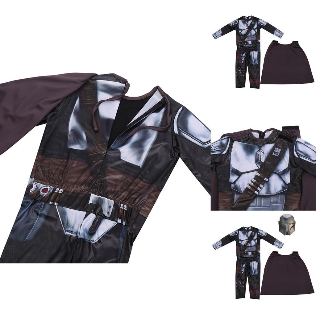 Star Wars Mandalorianer Halloween Kostümset für Jungen; Overall, Maske und Umhang inklusive!