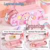 Large Double-Layer Cartoon Pencil Case - Cute Multi-Layer Stationery Box for Primary School Students