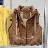 New trendy brand down vest women's functional wind tooling vest fashion trend white duck down vest