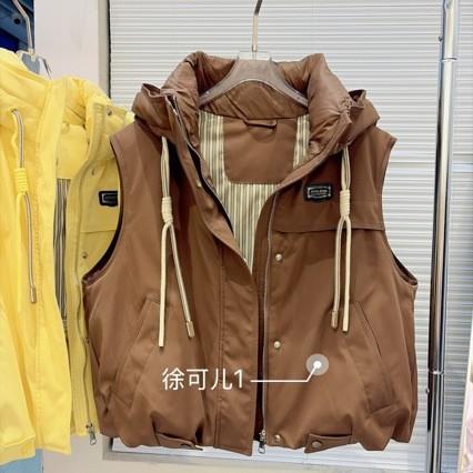 New trendy brand down vest women's functional wind tooling vest fashion trend white duck down vest
