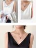 Canotta da donna con cinturino e scollo a V, canotta basic in seta senza maniche, canotta estiva femminile taglie forti