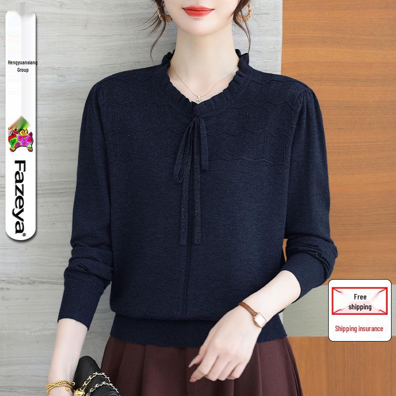 Damen Merino Strickpullover: Stilvolles, lockeres und leichtes Herbstoberteil