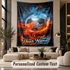 Soccer (112) Theme Personalized Tapestry Custom Name Text Wall Hanging Tapestry Home Background Decoration