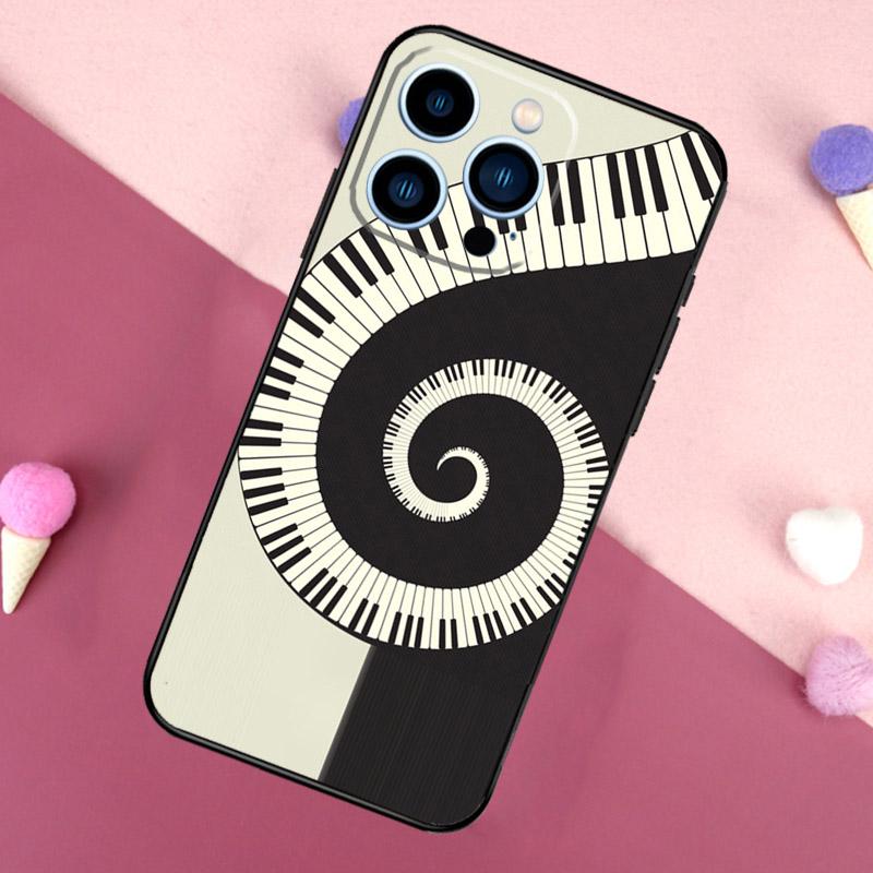 Piano Keys Keyboard design Case For iPhone 16e 16 15 Pro Max 11 12 13 Mini 14 15 Pro Max 15 Plus XR Phone Back Cover