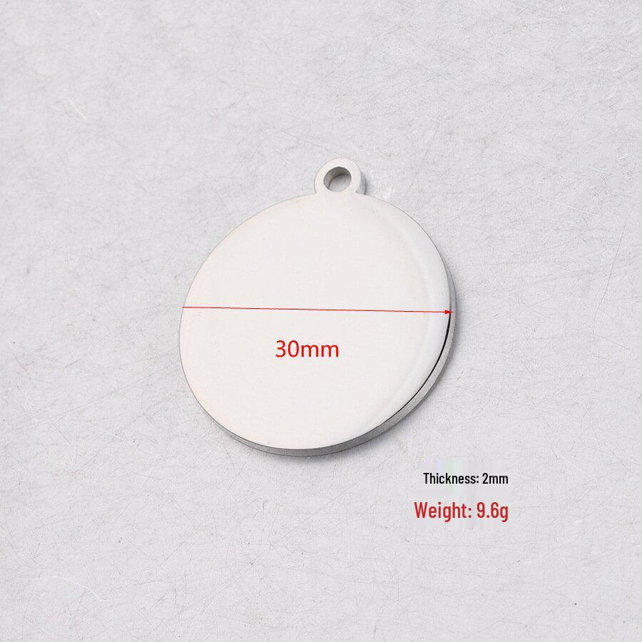 Engravable Stainless Steel Round Mirror Pendant for DIY Jewelry