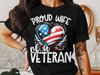 Proud Wife Of A Veteran T-Shirt: American Flag Heart, Military Wife Gift