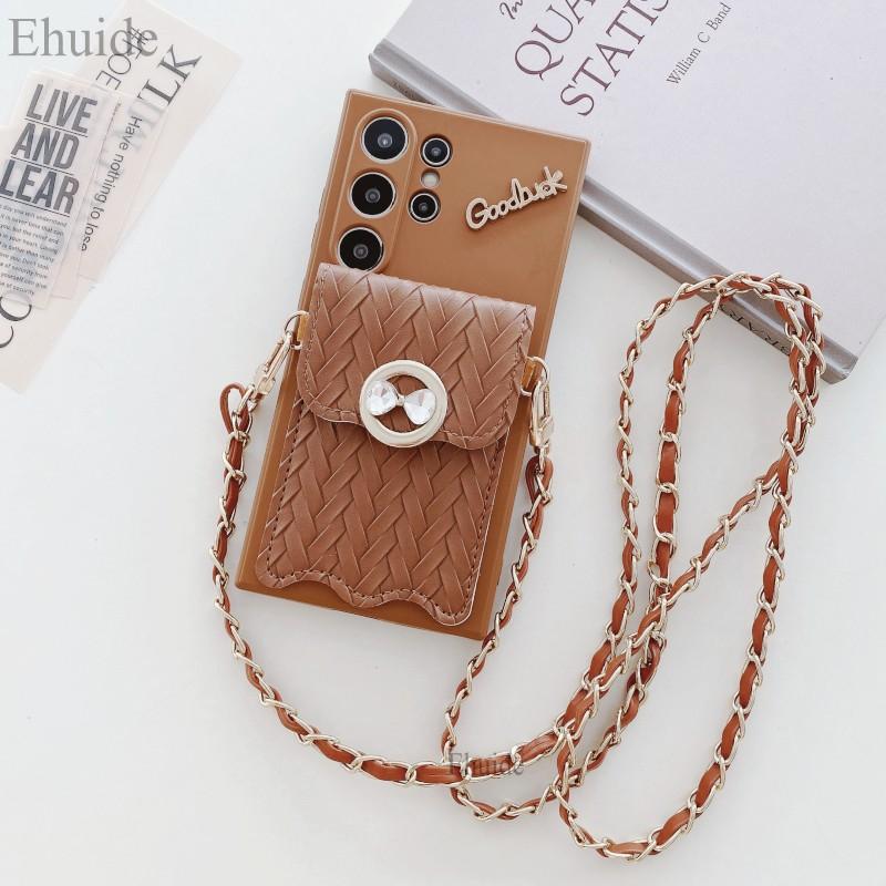 

Card Case for Samsung Galaxy A56 A36 A16 A26 A06 A55 A35 A15 A54 S25 Edge Metal Leather Strap Crossbody Lanyard Wallet Bag Cover Galaxy A26