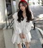 (inner Lining + Original Fabric) White Doll Skirt Women's Hollow Lace Loose Skirt Autumn Dress French Dress