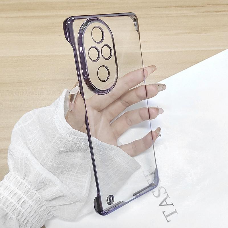 Plating No Borders Transparent Phone Case For Honor 200 Pro 200Pro Electroplated Clear Ultra Thin Clear Hard Back Bumper Cover