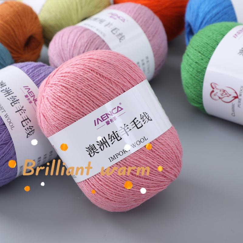50g/roll 100% Pure Wool Yarn 2-strand Medium Coarse Yarn for Hand Crochet Scarves Sweaters Comfortable Warm Breathable Thread