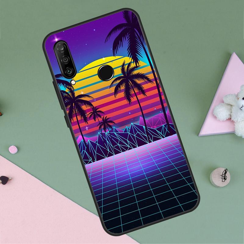 Synthwave Retro 80s Neon For Huawei Nova 12i 12s 11i 8i 7i 9 10 SE Y90 Y60 Y70 Y72 Y61 Y91 P30 P40 Lite P60 Pro Case