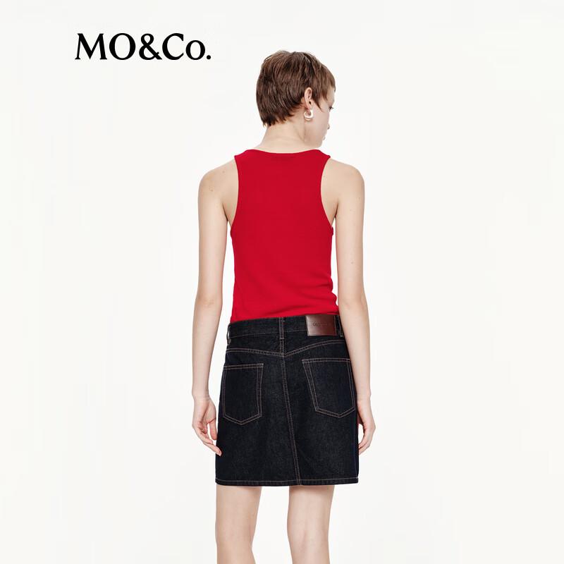 MO&Co. Linen Cotton Knit Racerback Tank Top
