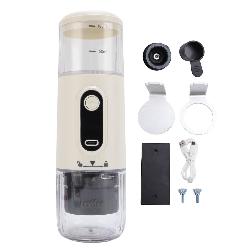 Portable Coffee Machine Compatible Ground Coffee Rechargeable Travel Capsule Coffee Maker for Outdoor Car Camping