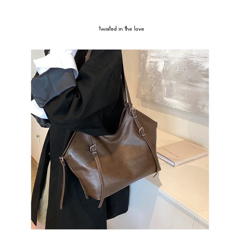 Tooxika New Retro Large Capacity High-end Commuter Bag For Women Simple And Versatile Shoulder Bag