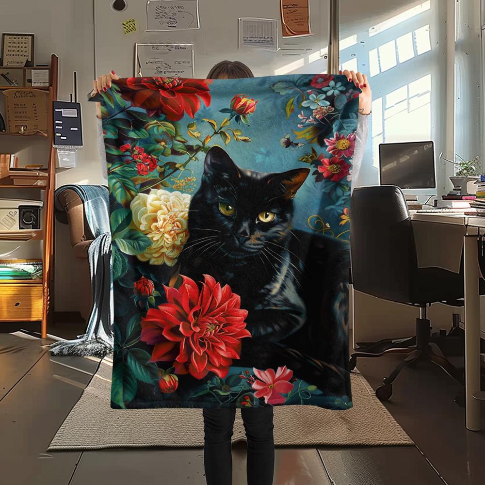 1Pc Cartoon Print Flannel Blanket, High Quality Comfortable for All Seasons, Home Decor, Warmth and Comfort, Perfect for Christmas Birthday Gift