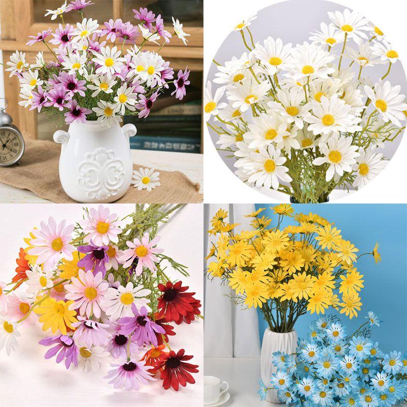 Gorgeous Artificial Silk Daisy Flowers Bunch Of 5 Heads Ideal For Home And Event Decor