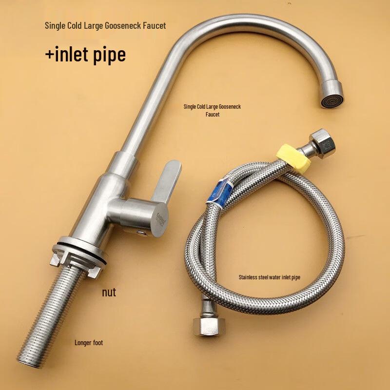 MINXI Stainless Steel Single Cold Flexible Faucet