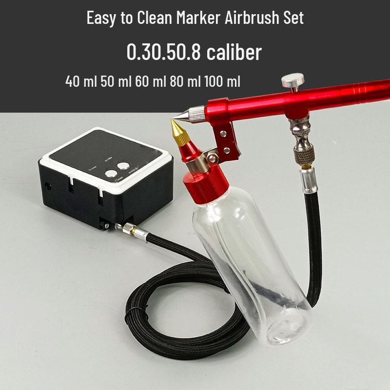Gundam Action Figure Airbrush Set: Turtle Pump Marker Sprayer 0.3/0.5/0.8mm Caliber.