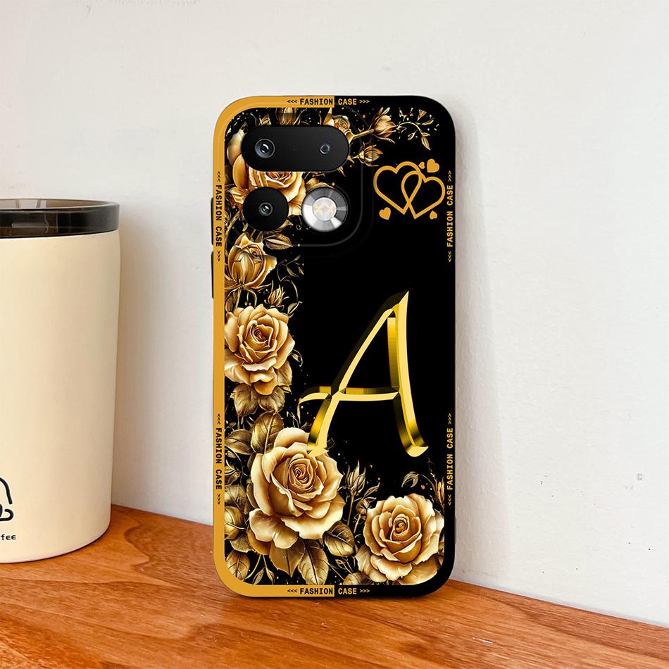 Phone Case For Realme 16 Pro Plus 5G Pretty Rose Letter Lightweight Funda For Realme 16Pro+ Anti Drop Soft Liquid Silicone Shell