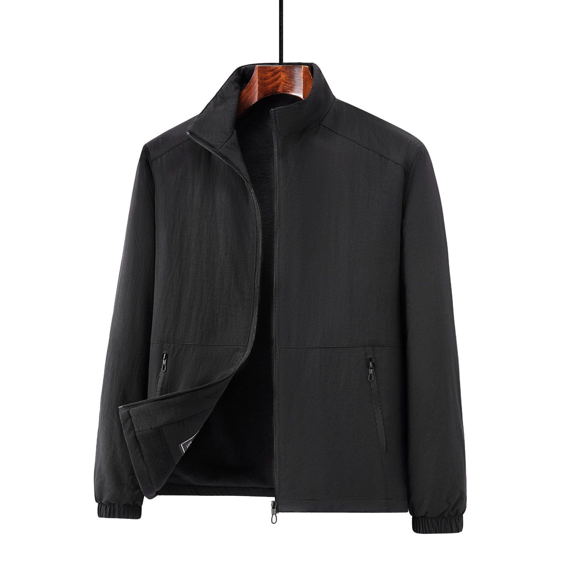 

Новая зимняя флисовая утепленная куртка мужская ветрозащитная теплая куртка большого размера молодежная куртка с воротником-стойкой 5XL чёрный