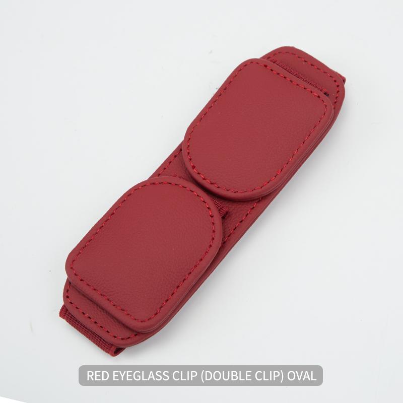 Car sunglasses frame, magnetic leather glasses clip, sun visor, dual card clip, sunglasses frame, and car ticket clip