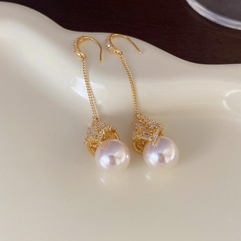 Diamond Flower Crystal Fringed Earrings Fashion Temperament Earrings Ethnic Style Earrings Wholesale Women