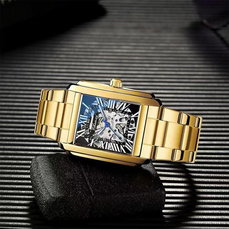 Chenxi Relógio Automático de Ouro de Luxo Masculino Business À Prova d'Água Esqueleto Tourbillon Mecânico de Pulso