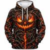 Halloween Horror Hoodie for Men Women Creepy Pumpkin Face 3D Printed Pullover Hoodie Scary Jack O Lantern Face Hooded Sweatshirt