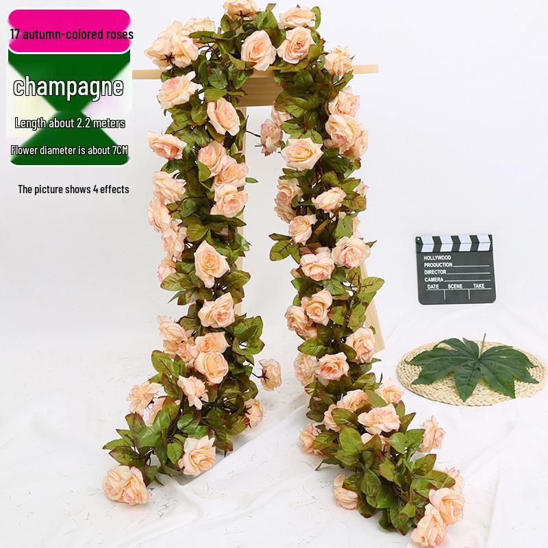 Artificial Rose Vine Decoration for Wedding Ceiling or Water Pipe Cover
