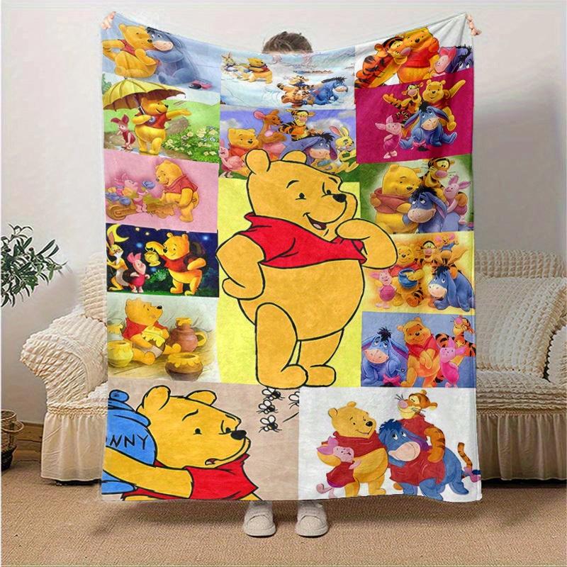 1pc. Cartoon Winnie the Pooh Blanket, Seasonal Home Decor Gift for Friends and Family, Soft Throw Blanket for Bed or Couch, Soft Flannel Thr