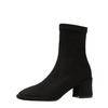 High-heeled Shoes with Fur-lined Short Boots - New Autumn-winter Style Thick-soled Boots for Women