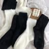 Mink Velvet Socks for Women and Men Autumn and Winter Thicken Thermal Coral Velvet Sleep Plush Floor Black White Socks Underwear