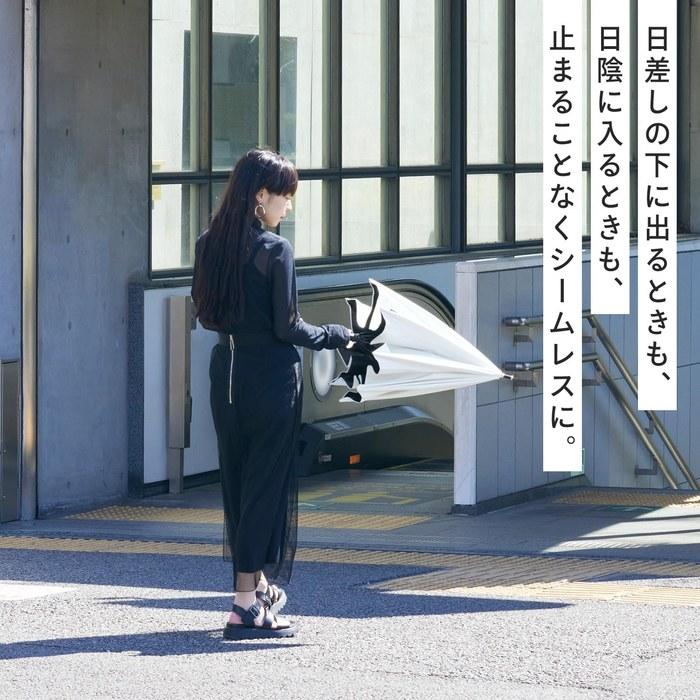 [Marna] Shupatto Umbrella UV Parasol Women's Long Umbrella Men's Parasol Rain Umbrella UV Cut Rate UPF50+ Shade Black 55 centimeters