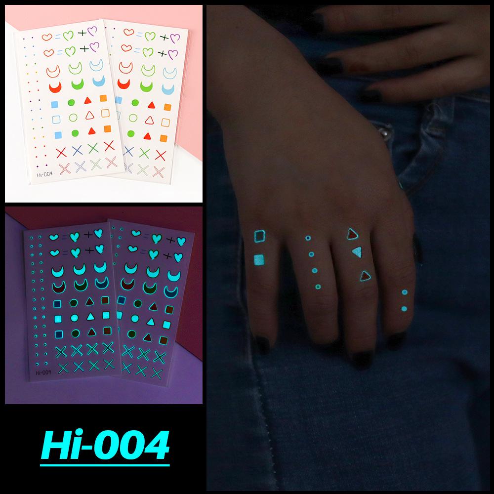 Electric Sound Festival Waterproof Blue Luminous Rainbow Tattoo Stickers