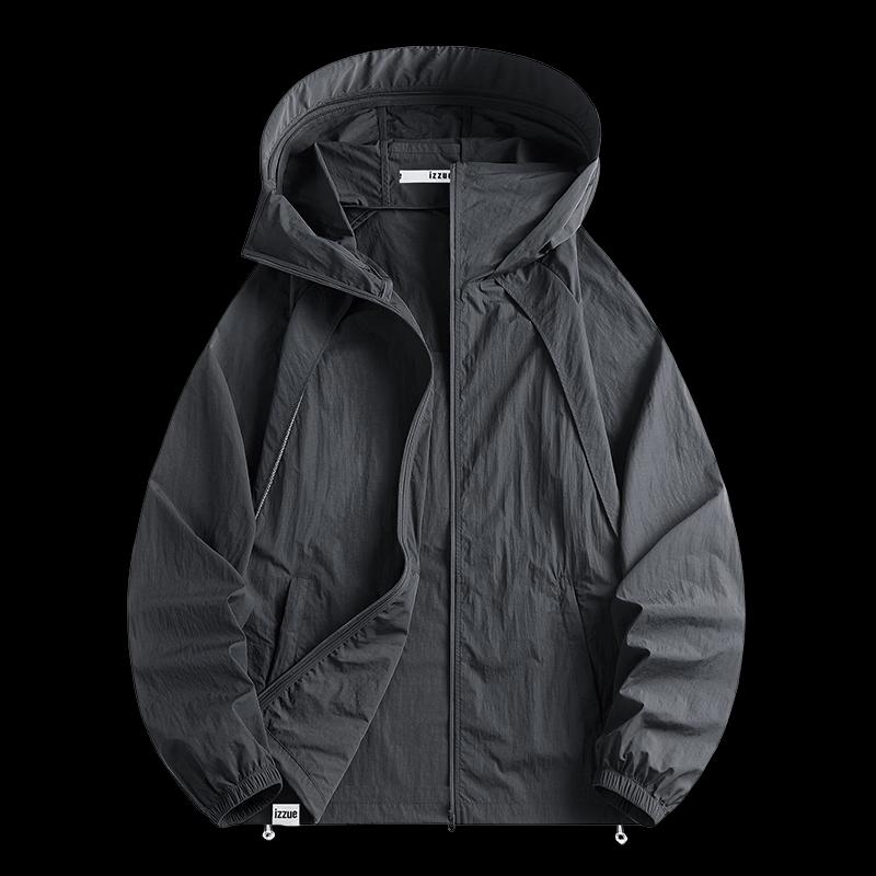 Izzueit Men's Hooded UV Protection Quick-Dry Outdoor Jacket