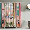 Bohemian Duschvorhang-Set Abstraktes Kunstmuster Wasserdichtes Gewebe Badezimmerdekoration Vintage Blumiger Hintergrund Moderner Bauernhaus-Stil