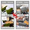6pcs Oven Mitts and Pot Holders,Kitchen Oven Glove High Heat Resistant 500 Degree Extra Long Oven Mitts and Potholder with Non-Slip Silicone Surface
