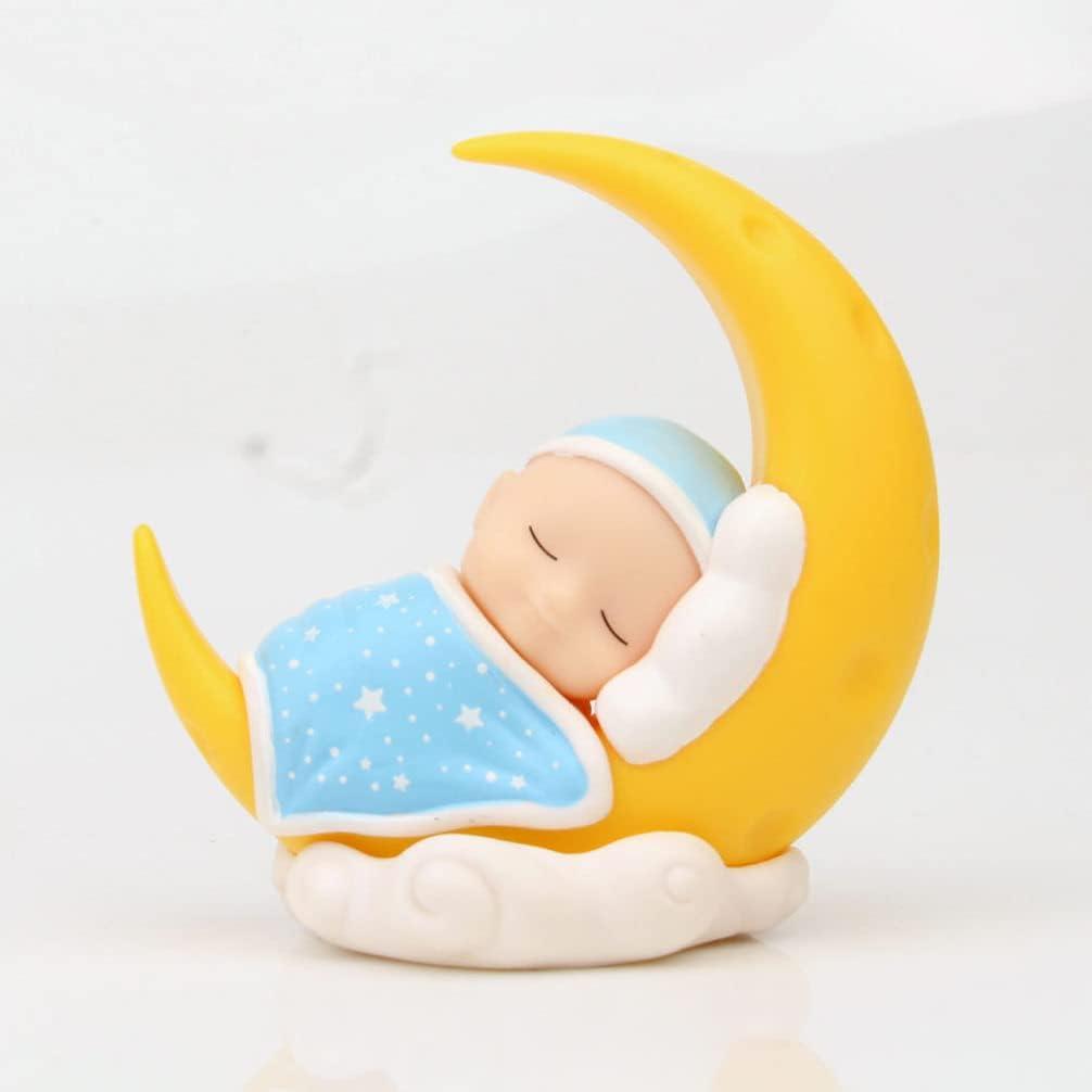 Toyvian Спящий младенец Топпер для торта Фигурка Топпер для торта Украшения на приборную панель автомобиля DIY Поделки Мини-фигурка младенца Украшение для вечеринки в честь рождения ребенка