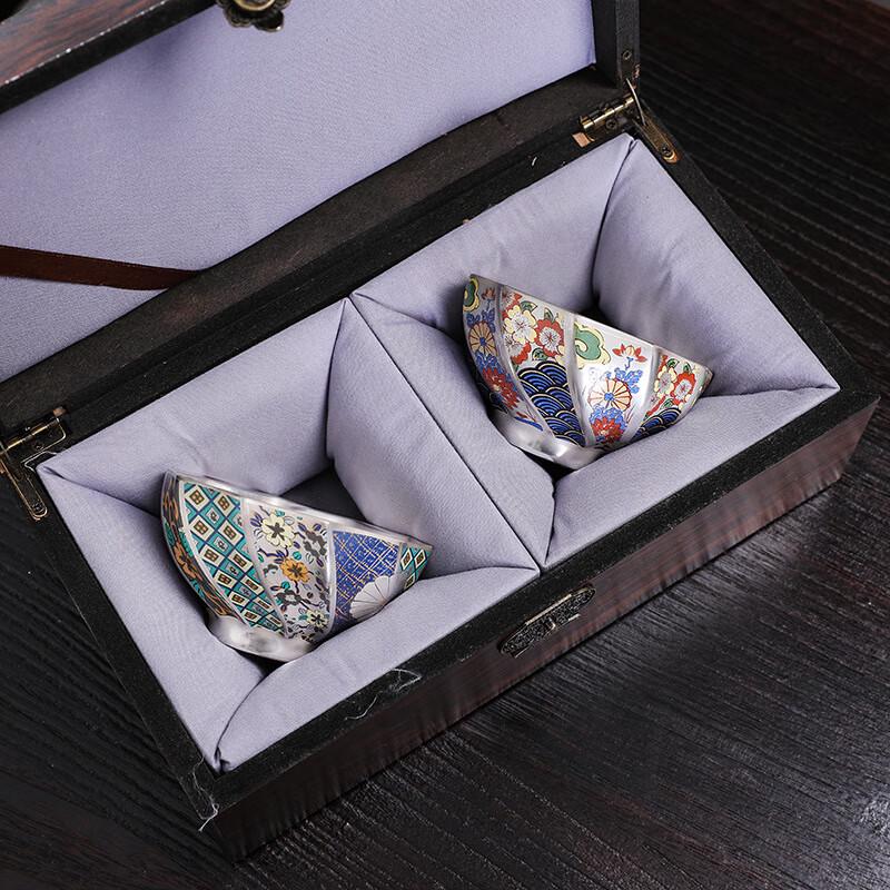 Hongyuetang Enamel Glazed Silver Inlaid Ceramic Master Teacup