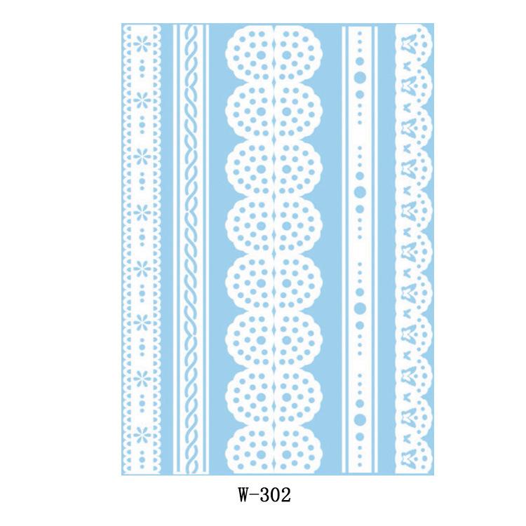 Black And White Lace Tattoo Sticker Wedding Bride Waterproof Tattoo Sticker Tattoo