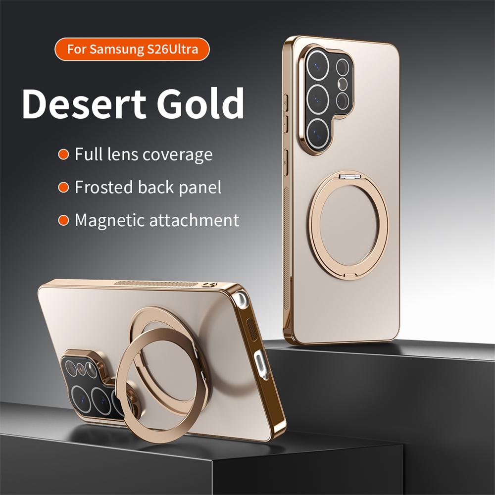 Custodia con Supporto ad Anello Magnetico Rotante a 360° Per Magsafe Per Samsung Galaxy S26 Ultra S25 FE Plus S24 Copertura Antiurto con Rivestimento Opaco